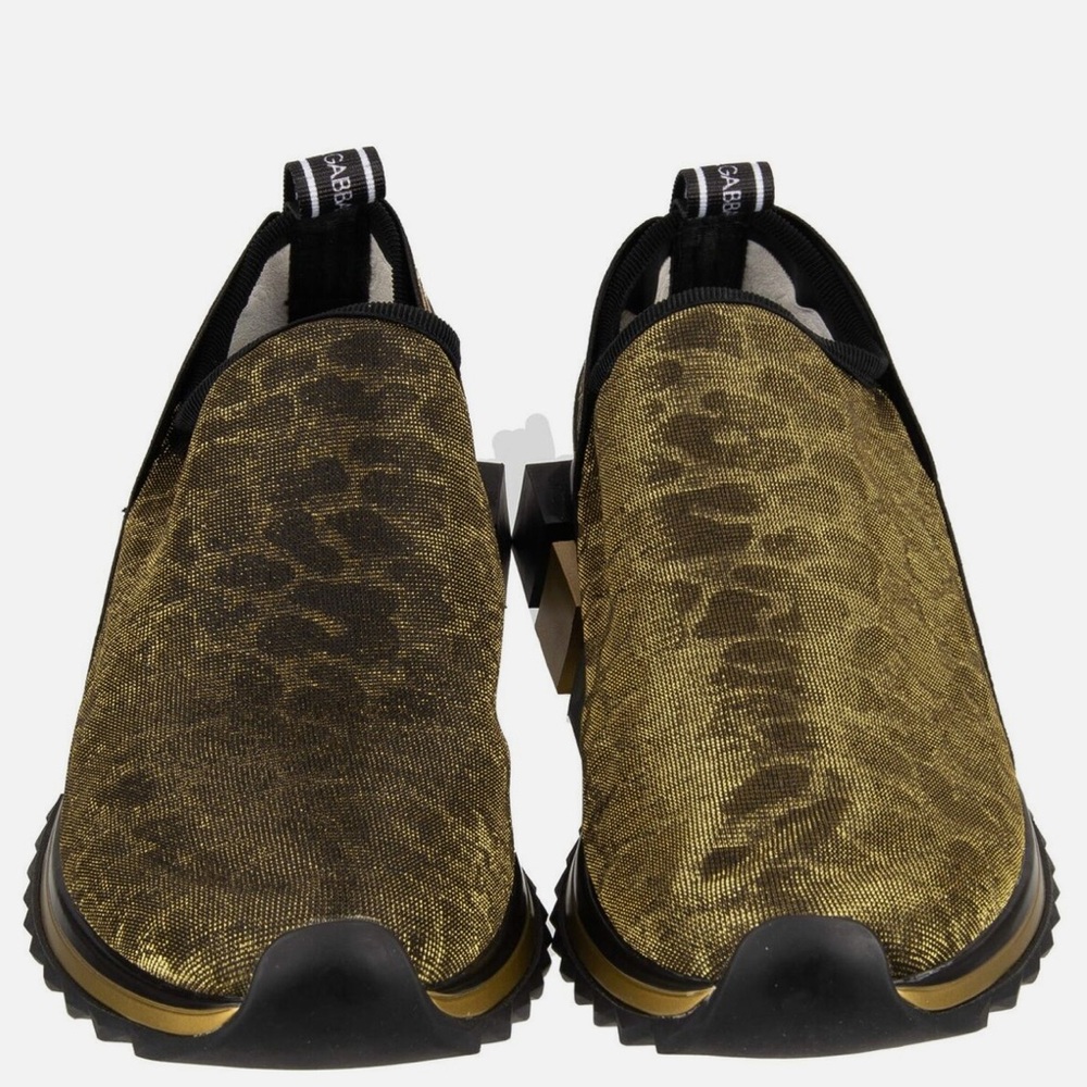 Dolce & Gabbana Gold Slip-On Shoes